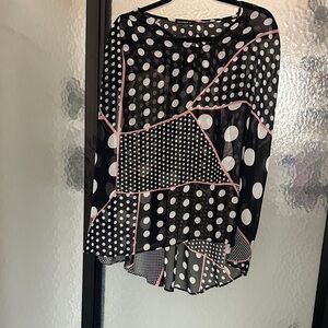Nally & Millie Black and White Polka Dot Top